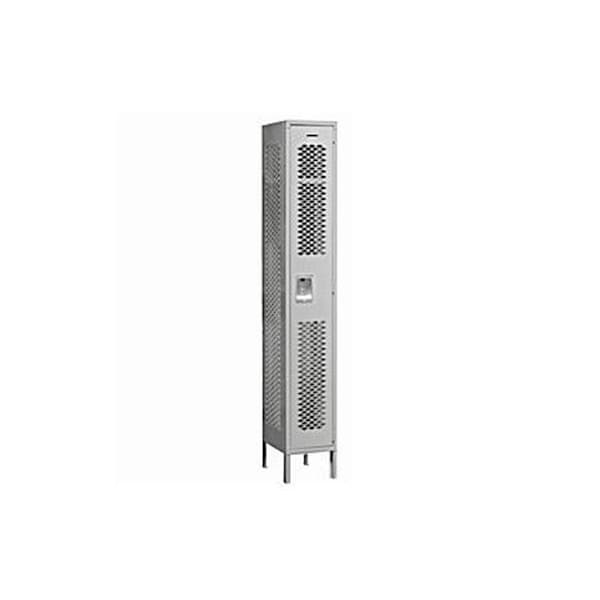 Salsbury Industries 71162GY-U 12 in. W x 78 in. H x 12 in. D Vented Metal Locker-Single Tier-Gray-Unassembled 71162GY-U - main